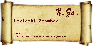 Noviczki Zsombor névjegykártya